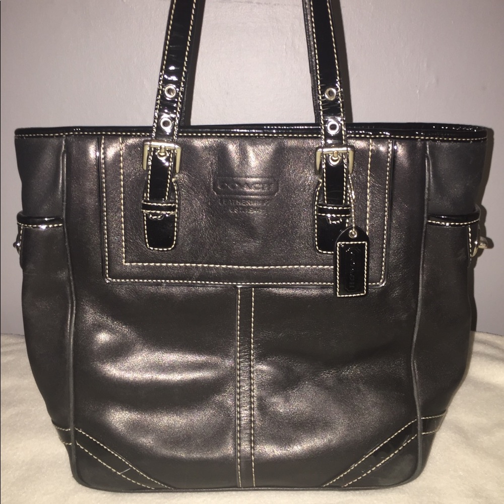Coach Hampton Legacy Black Leather Purse